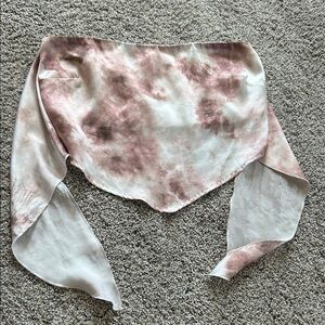 Blue Blush Pink and White Ruched Fabric
